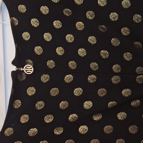 Tommy Hilfiger Petite Metallic Dot Ruched-Waist Dress - Picture 6 of 8